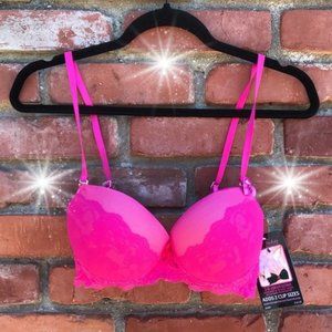 Hot Pink Padded Ladder Back Bra